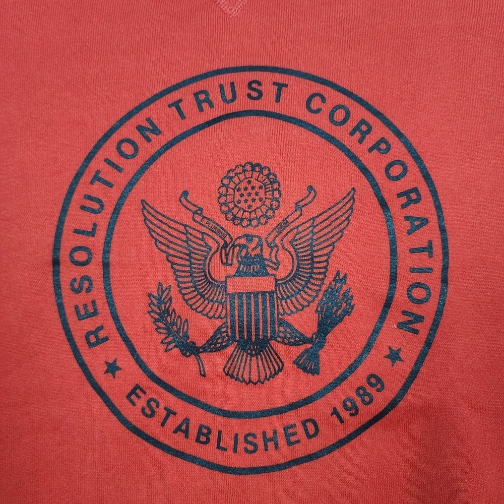 Vintage Russell Sweatshirt Mens Large Red Athletic Resolution Trust NWT USA - Picture 2 of 10